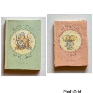Hallmark Betsey Clark Set 2 Little Book of Proverbs and Little Book of Love Vtg